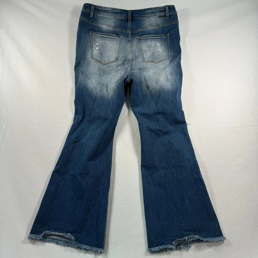 Risen Flare Leg Jeans Womens Size 3XL Medium Blue High Rise